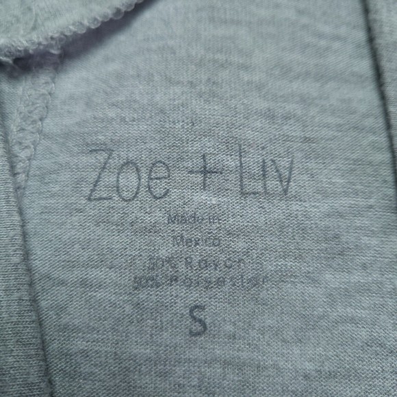 Zoe + Liv Tacos & Tequila Gray V-neck Tank Size S - Picture 2 of 6
